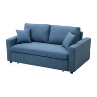 SCHLAFSOFA 3-Sitzer - Stoff - Blau - INIZOR - Blau, Textil (168/85/101cm) - Vente-Unique