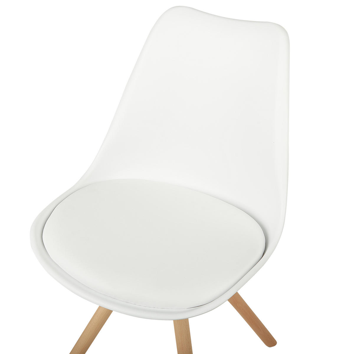 JÍDELNÍ ŽIDLE sada 2 ks Plast Bílá Dakota - bílá, dřevo/textil (49/86/45cm) - Beliani