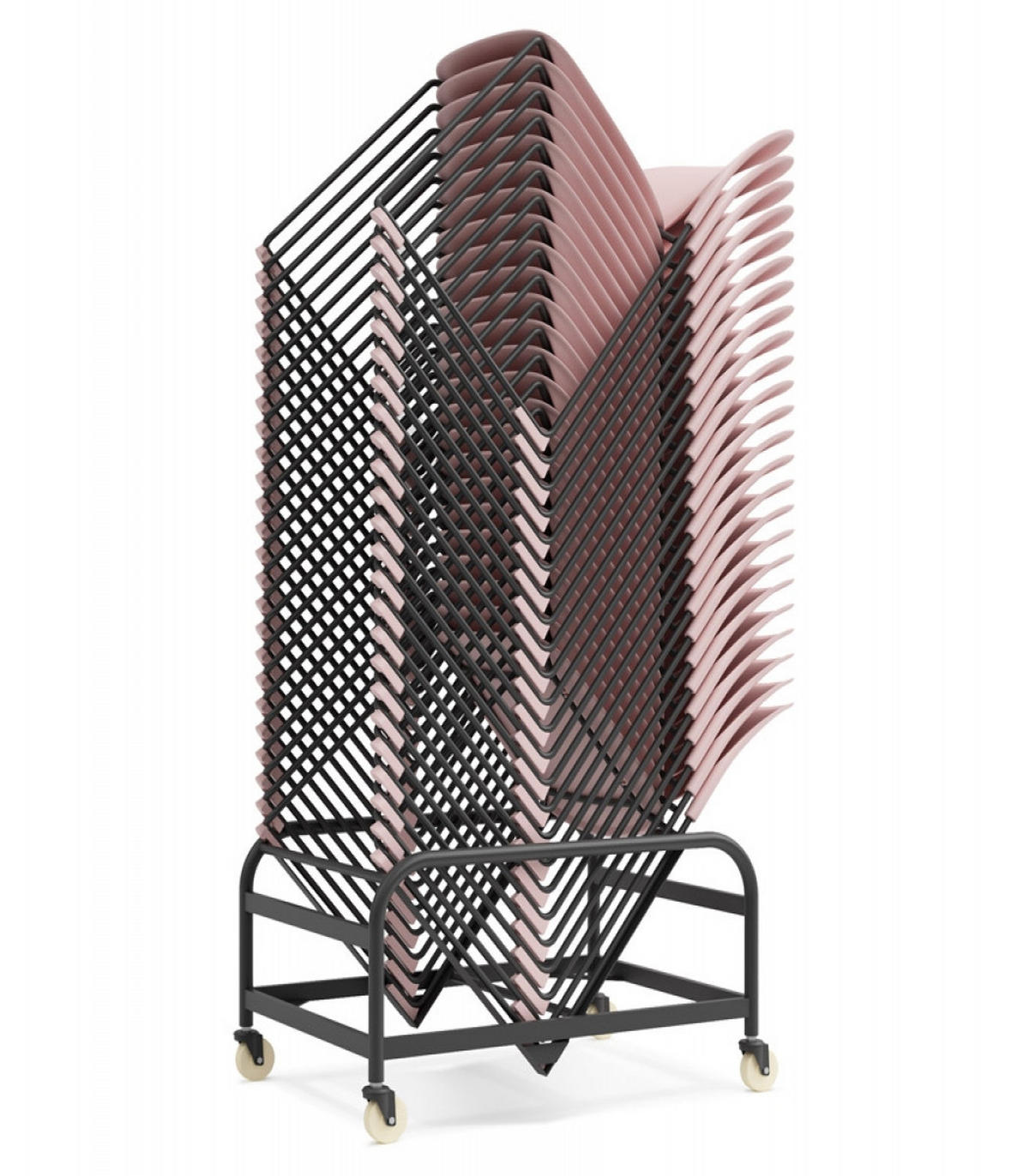 STUHL stapelbar Kunststoffsitz Metallstruktur Schlittengestell, Weiß 52,5x48,5x80 cm - Weiß, Kunststoff/Metall (53/80/49cm) - KADIMA DESIGN
