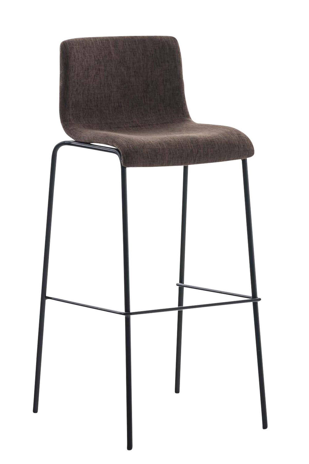 BARHOCKER 2er Set Stoff braun - Schwarz/Braun, Textil/Metall (43/100/48cm) - CLP