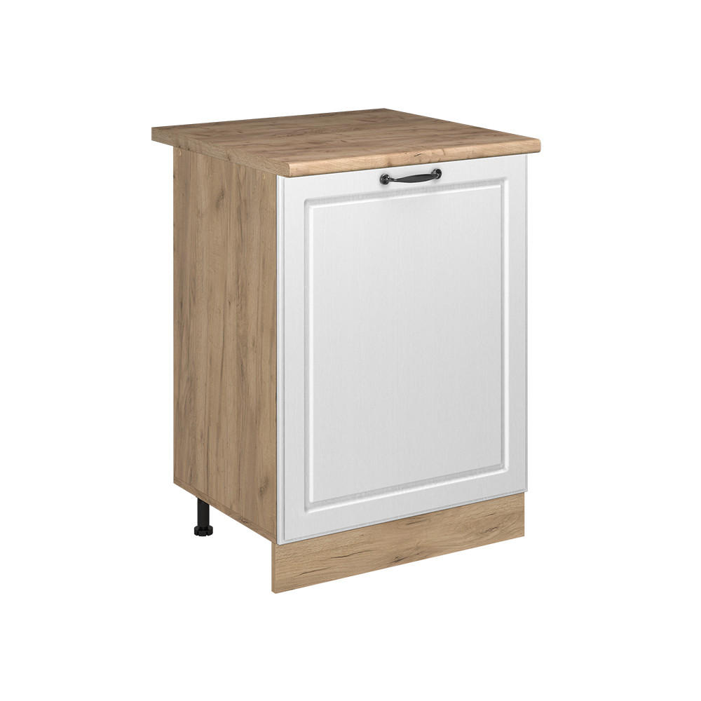 KUCHYNSKÁ SPODNÁ SKRINKA R-Line, Biely vidiecky dom/Dub Goldkraft, 60 cm s 1 dverami Goldkraft tammi työtaso - biela/farba duba, kompozitné drevo (60/81.6/60cm) - Vicco