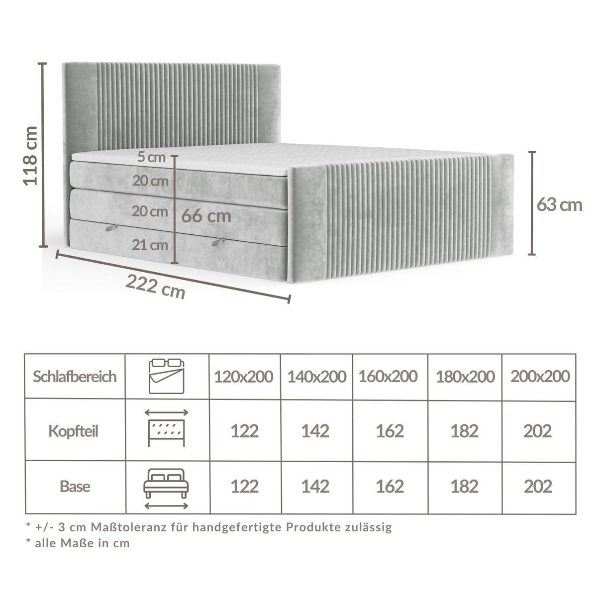 BOXSPRINGBETT Bergamo Rosa 160/200 cm - Schwarz/Rosa, Holz/Holzwerkstoff (160/200cm) - Maison de Reve