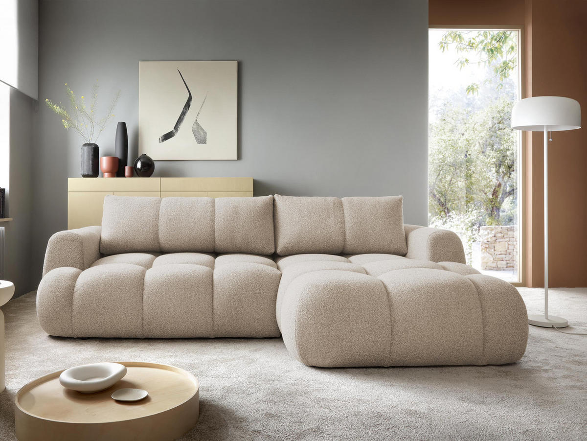 ECKSOFA Mitto, Seite: Rechts - Beige/Schwarz, Holz/Kunststoff (270/173cm) - MIRJAN24