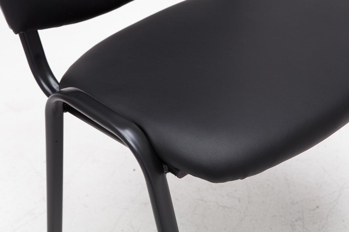 BESUCHERSTUHL Keen, Kunstleder mit Gestell Schwarz / Bezug Schwarz - Schwarz, Textil/Metall (54/79/48cm) - TPFLiving