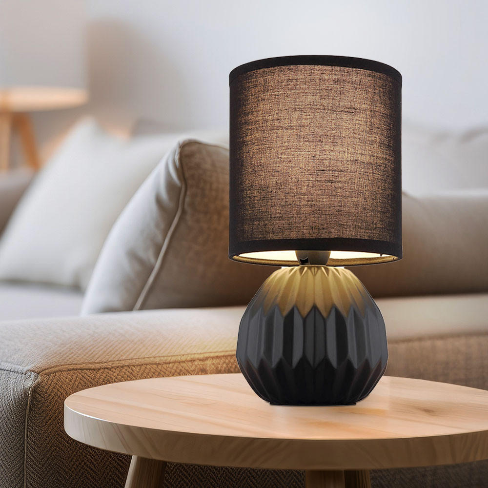 TISCHLEUCHTE Keramik Schwarz - Schwarz, Metall (12/12/23cm) - Globo Lighting