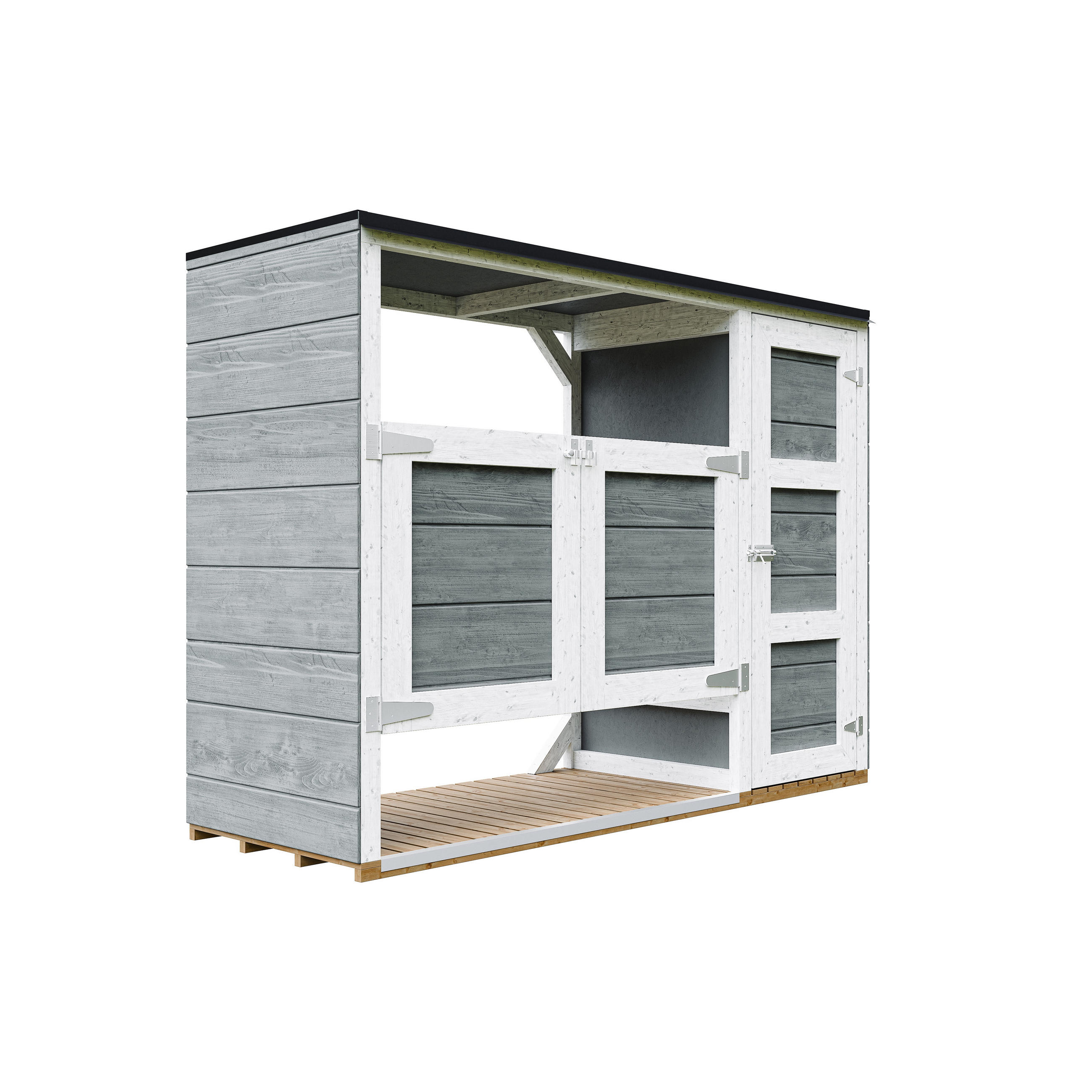 Timbela Mülltonnenbox Anthrazit 217x159x75 cm