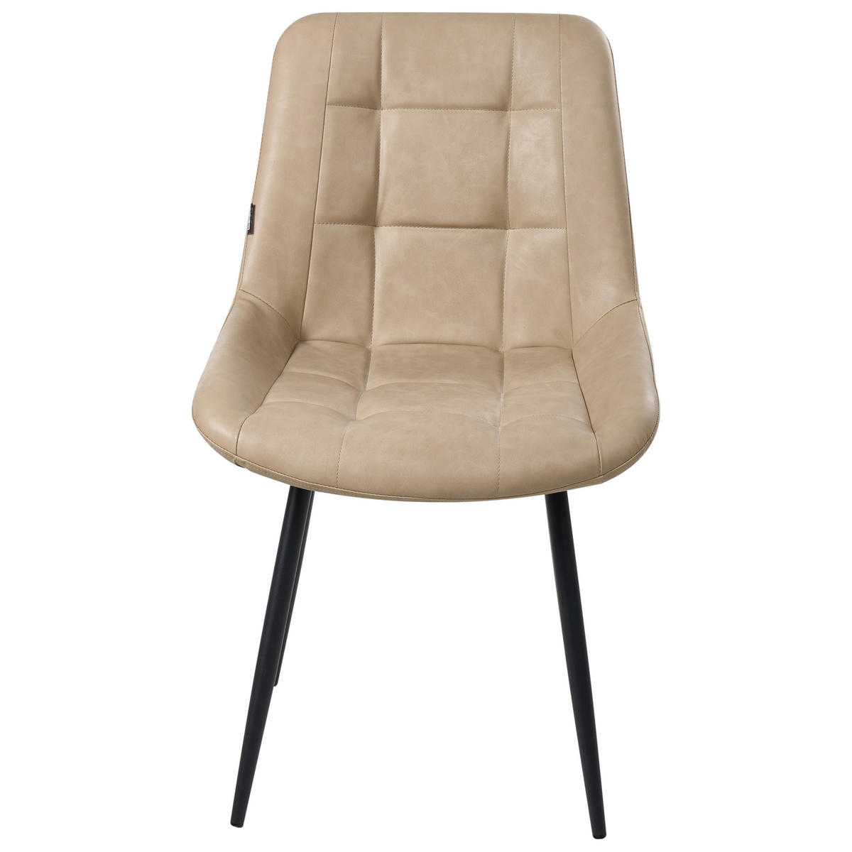 JÍDELNÍ ŽIDLE sada 2 ks Umělá kůže Béžová Melrose - béžová, plast (51/85/58cm) - Beliani