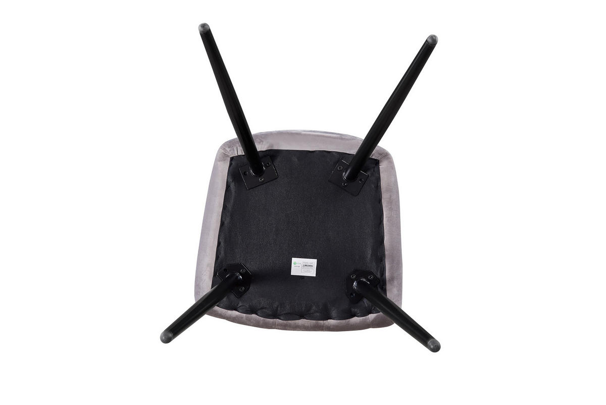 ESSZIMMERSTUHL Samt 2-teilig Hellgrau - Hellgrau, Metall (55/82/59cm) - Life Interiors