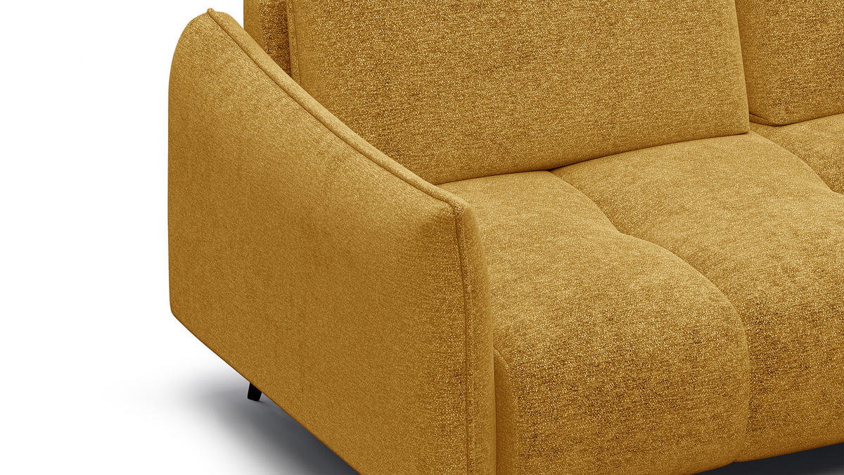 SOFA AERA 2,5-Sitzer, gelb - Gelb/Schwarz, Holz/Textil (187/89/96cm) - Courtois Laville