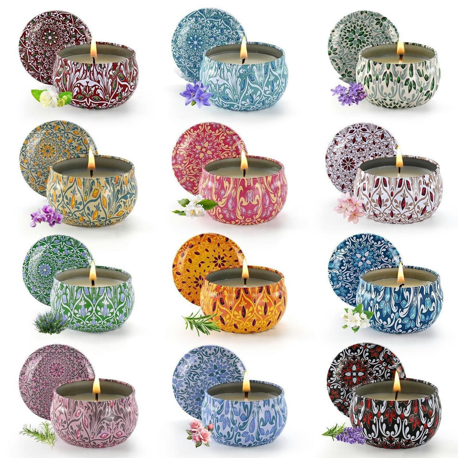 DUFTKERZEN Set 12-teilig mit 12 verschiedenen Düften - Multicolor, Paraffin (11cm)