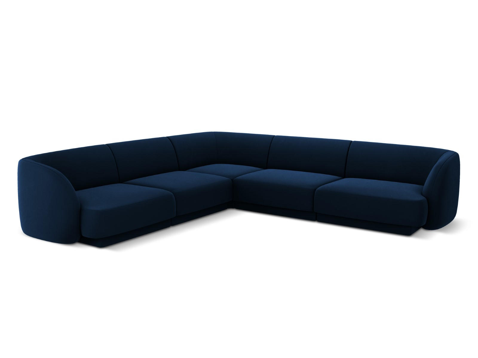 WENDBARES-ECKSOFA Miley aus Samt königsblau 5 Sitzplätze - Blau, Textil (255/255cm) - Micadoni