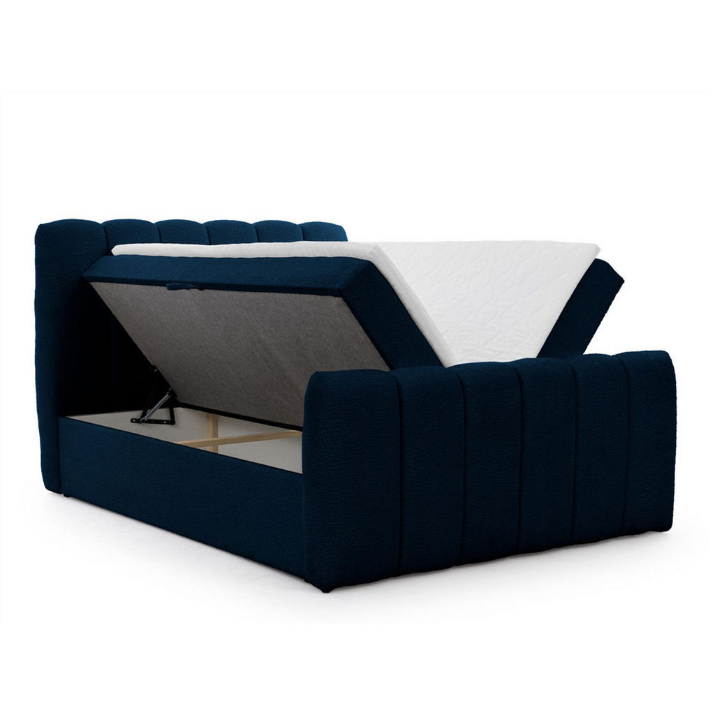 Thumbnail - Fun Möbel Boxbett, Blau, Textil, 120x200 cm, Schlafzimmer, Betten, Boxspringbetten