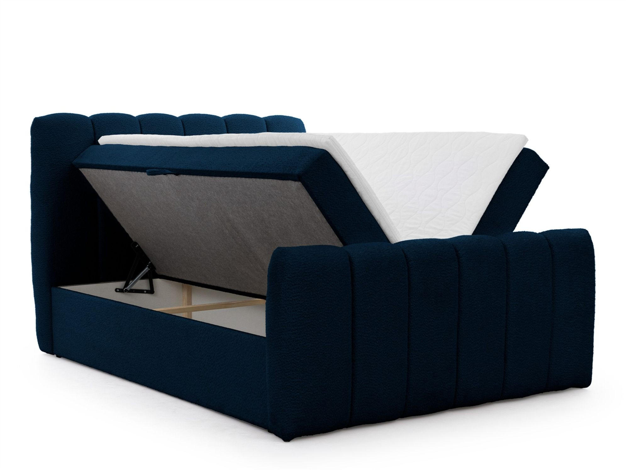 Thumbnail - Fun Möbel Boxbett, Blau, Textil, 140x200 cm, Schlafzimmer, Betten, Boxspringbetten