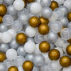 BÄLLEBAD-BÄLLE 200 Stück, Gold/Grau/Weiß/Transparent, 5.5 cm - Goldfarben, Kunststoff (5.5/5.5/5.5cm) - Littletom