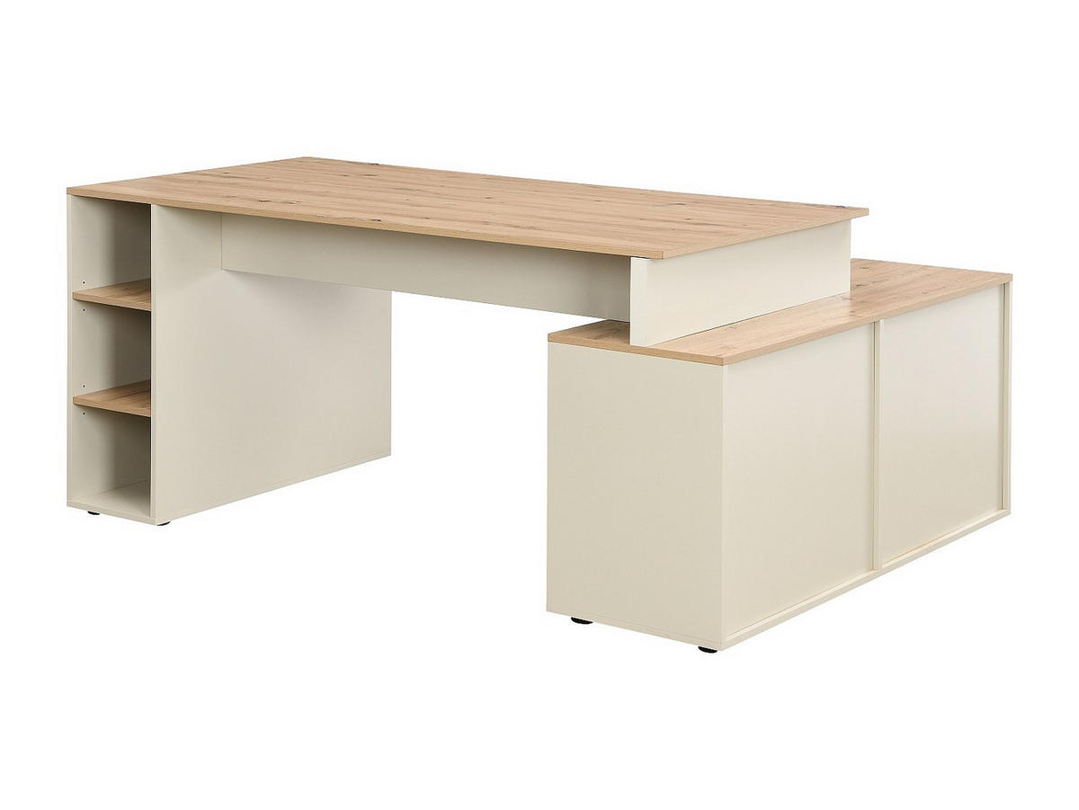 SCHREIBTISCH - 174cm x 120cm - MDF - beige, naturfarben hell - ROMIARA - Beige, Holz (120/174/76cm) - Vente-Unique