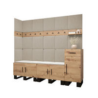 GARDEROBEN-SET 196/210/45,6 - Creme/Schwarz, Holz/Kunststoff (210/196/45.6cm) - Abiks Möbel