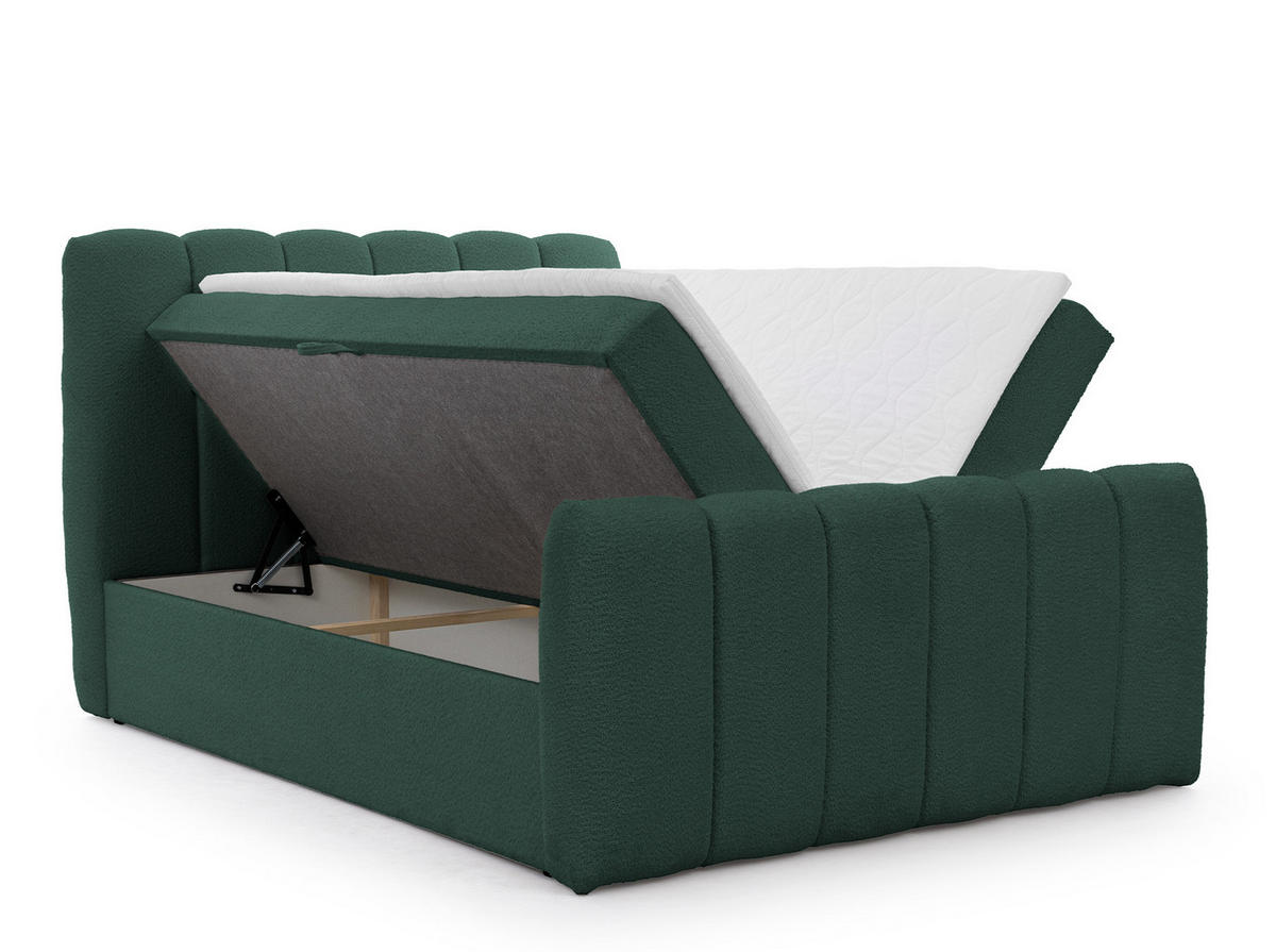 BOXBETT mit Topper und Stauraum 120x200 cm in Grün - Grün, Textil (120/200cm) - Home Collective
