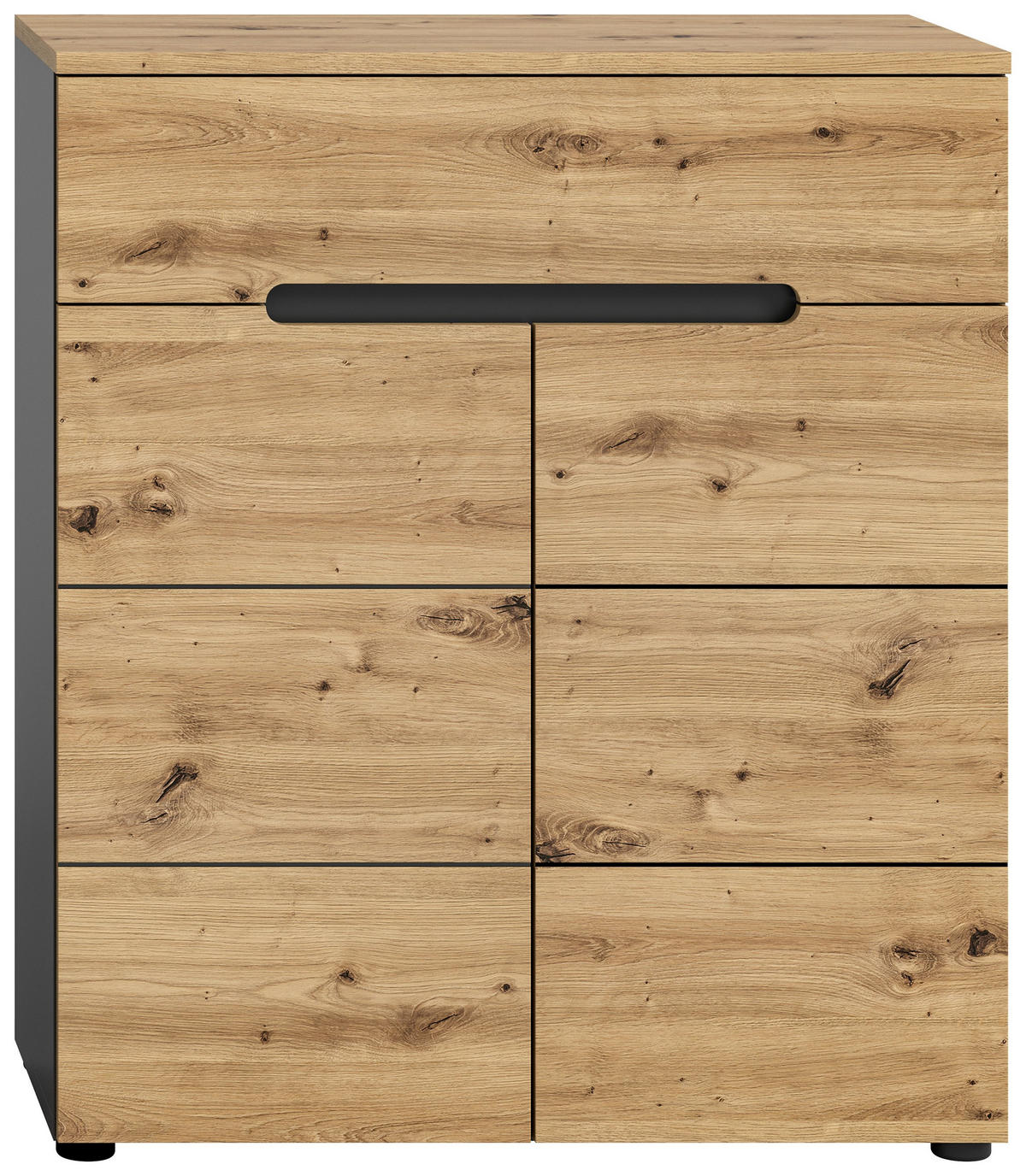 SCHUHKOMMODE Canu Garderobe in Basalt grau Nachbildung und Artisan Nachbildung B/H/T: 80x94x37 cm - Grau, Holzwerkstoff (80/94/37cm)