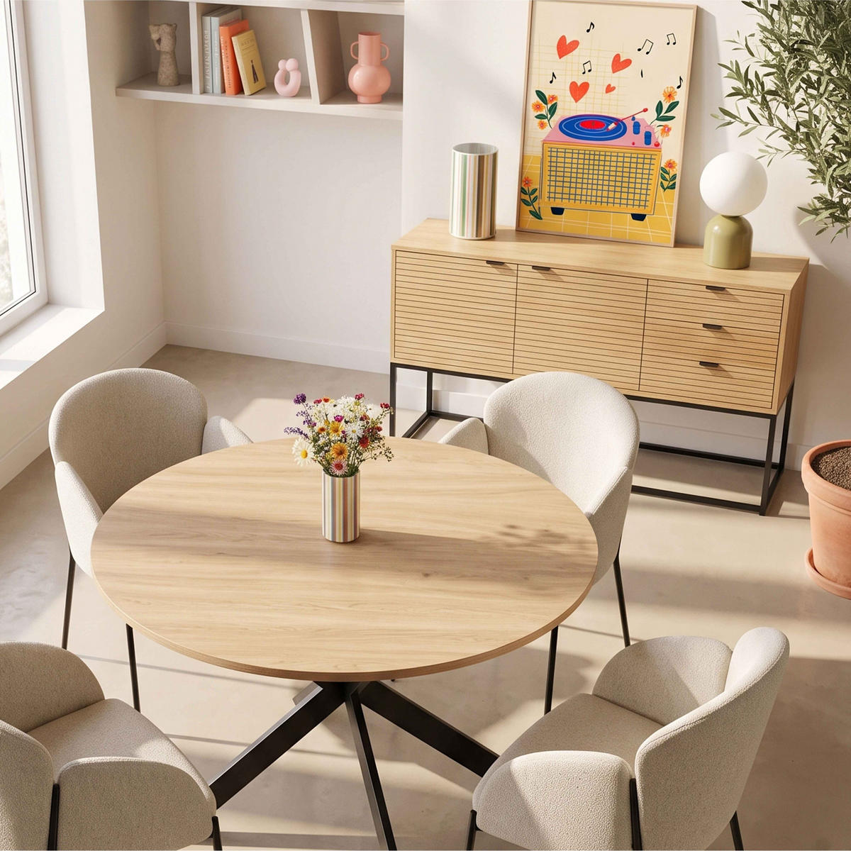 SIDEBOARD 160 cm, Holz - Braun, Holz/Metall (160/85/40cm) - Oviala