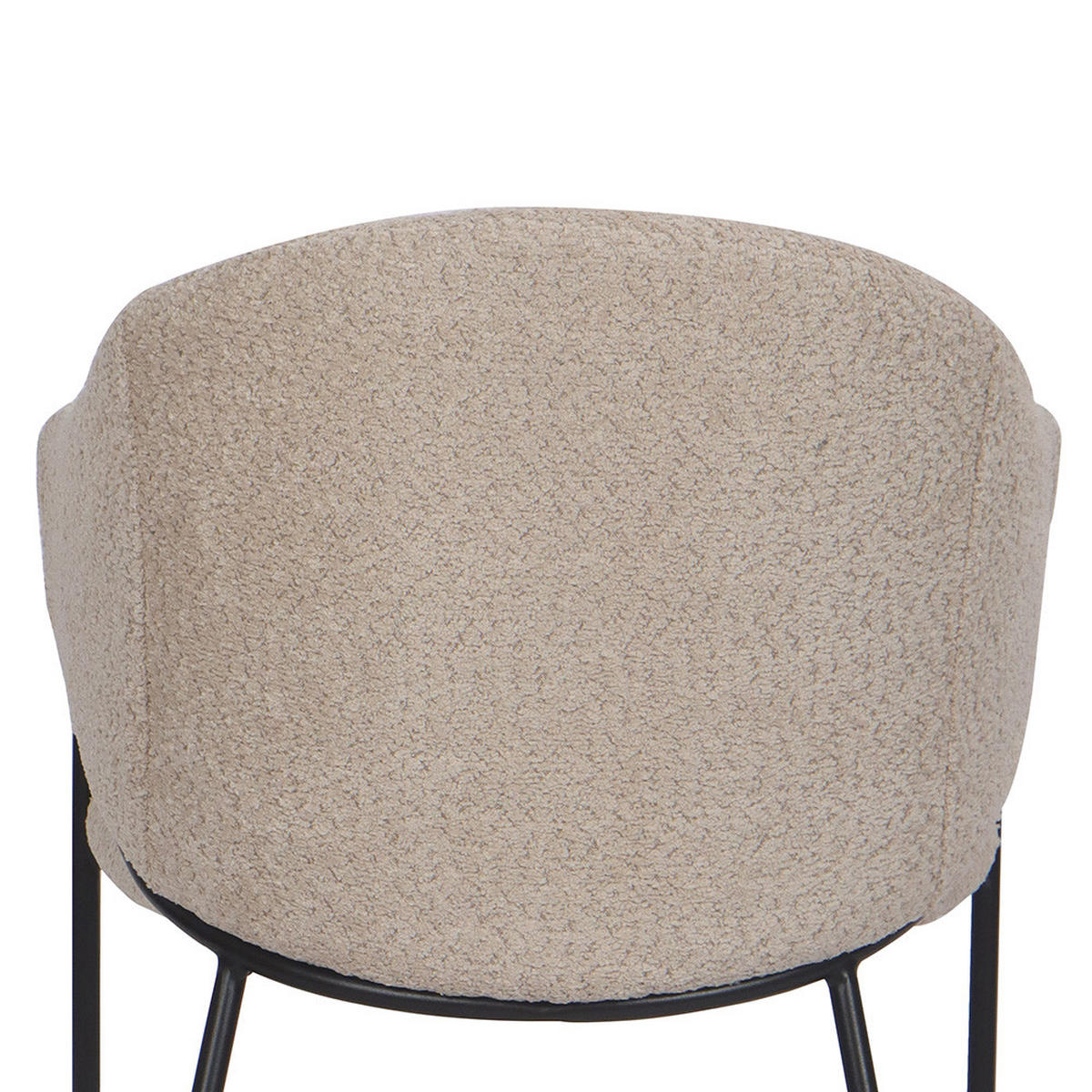 STUHL BUENO gespolsterter - beige - Glamour Chenille - Beige/Schwarz, Textil/Metall (55/83/56cm) - NEW HOME