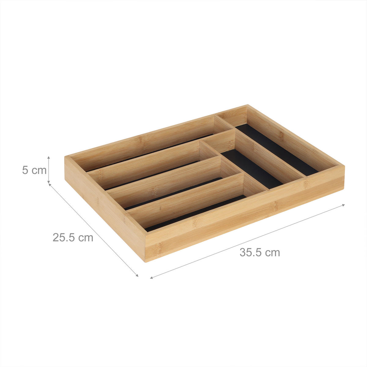 BESTECKKASTEN Bambus - Multicolor, Holz/Holzwerkstoff (35.5/5/25.5cm) - Relaxdays