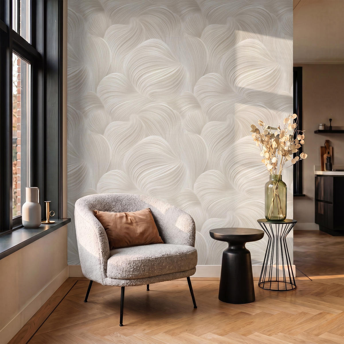 TAPETE - Lines - Ventilator - Beige - 200x240 cm - Creme, Papier (200/240cm) - OnlyWow