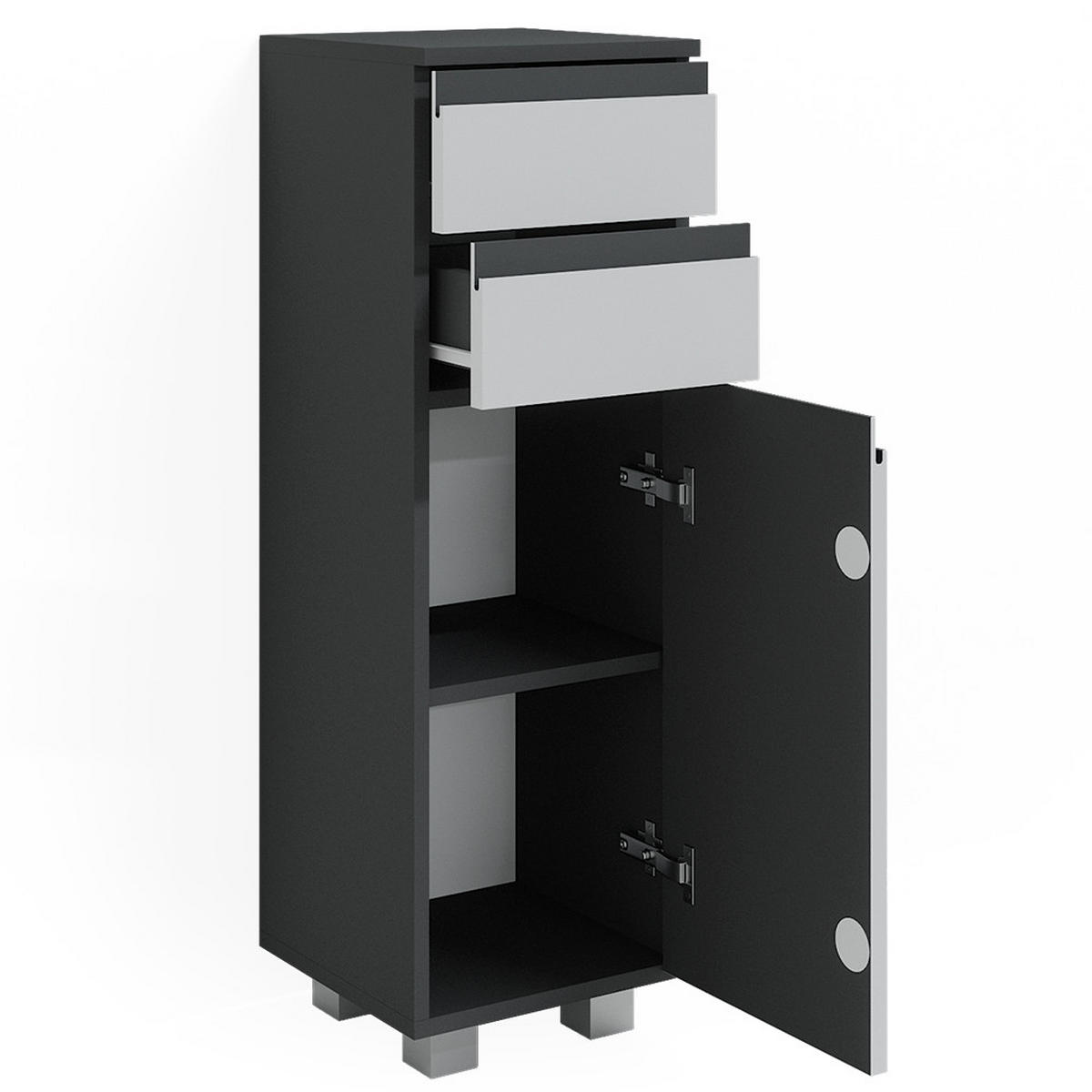 STŘEDNÍ SKŘÍŇKA J-Shape Antracit - bílá, kompozitní dřevo (30/95/30cm) - Vicco