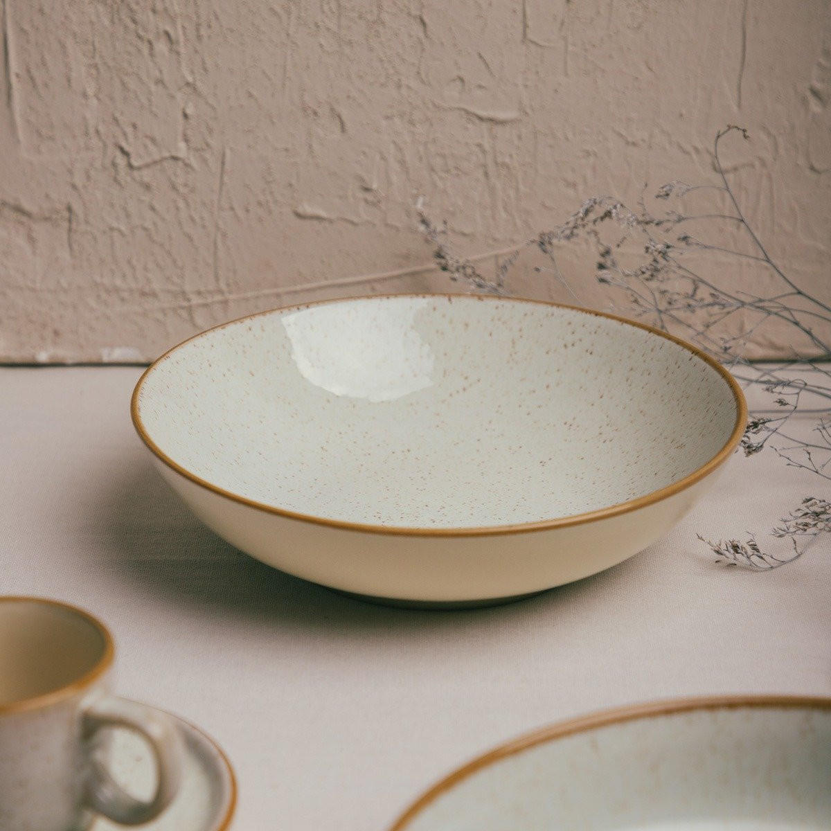 TELLER Morita tief 21 cm 6er-Set - Creme, Keramik (21/21/5cm) - Homla