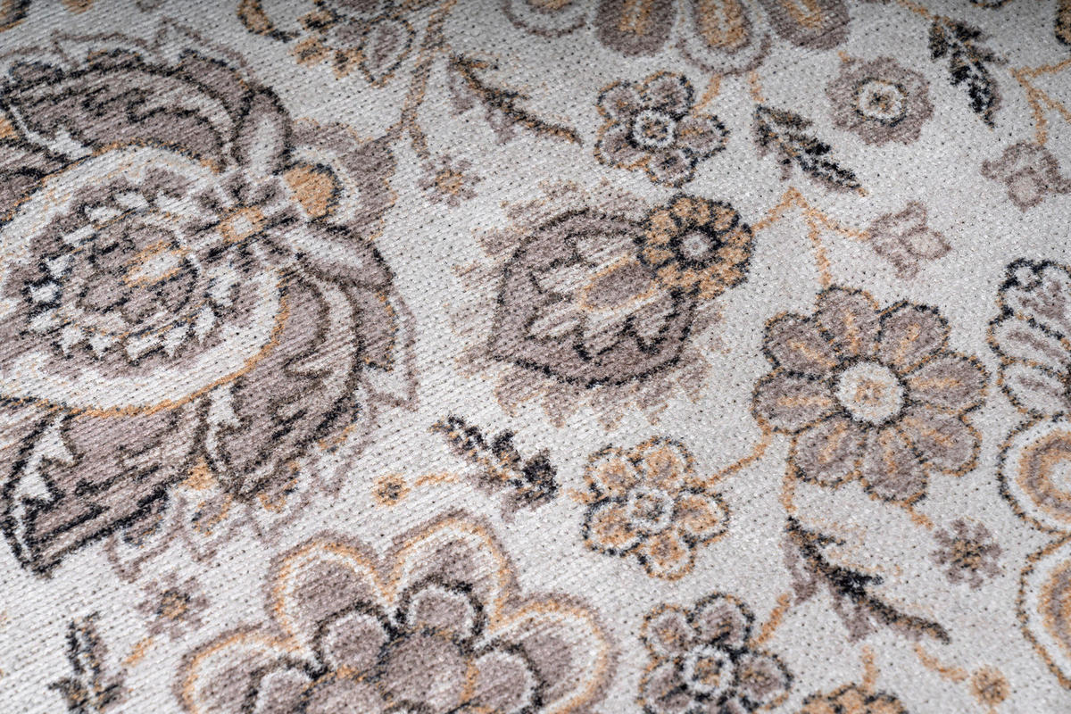 TEPPICH DUBAI creme floral 180/270 cm - Creme, Textil (180/270cm) - Tapiso