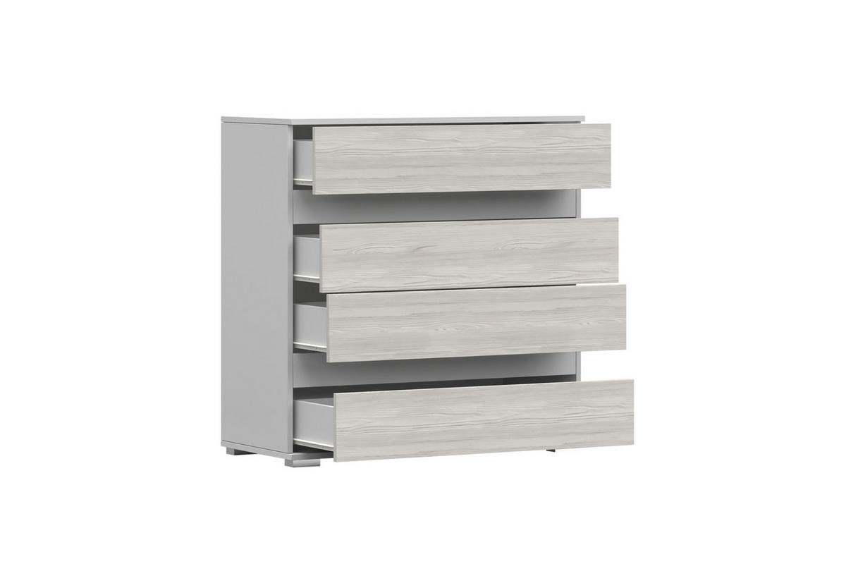 KOMMODE HEAVEN 4S 90/93/43 in Weiß/Kathult - Eichefarben/Weiß, Holzwerkstoff (90/93/43cm) - Deine Möbel 24