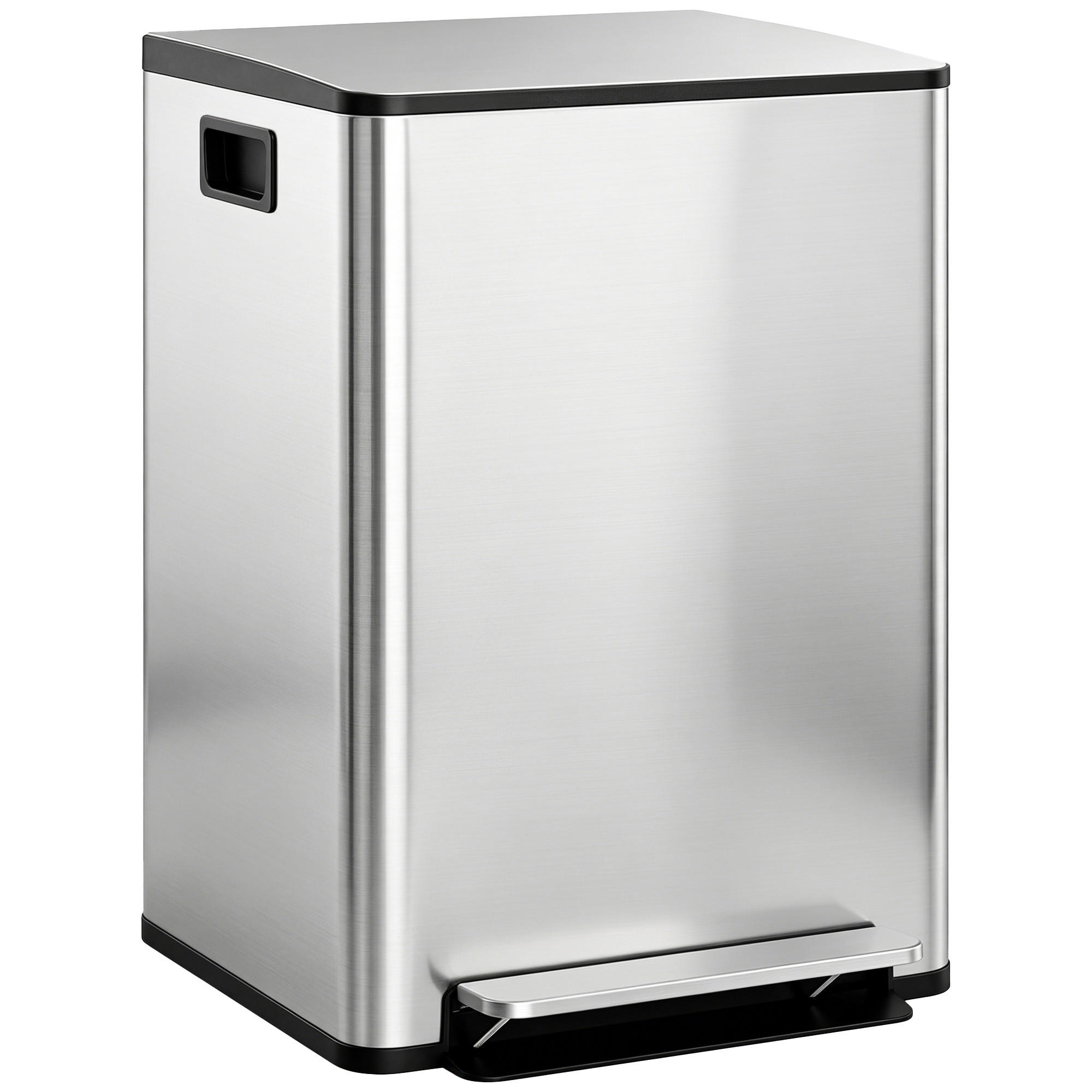 MÜLLEIMER DE-08935 2x30 L, Soft-Close, fingerabdrucksicher Silber - Silberfarben, Metall (37.5/66.8/47.7cm) - ComfortXL