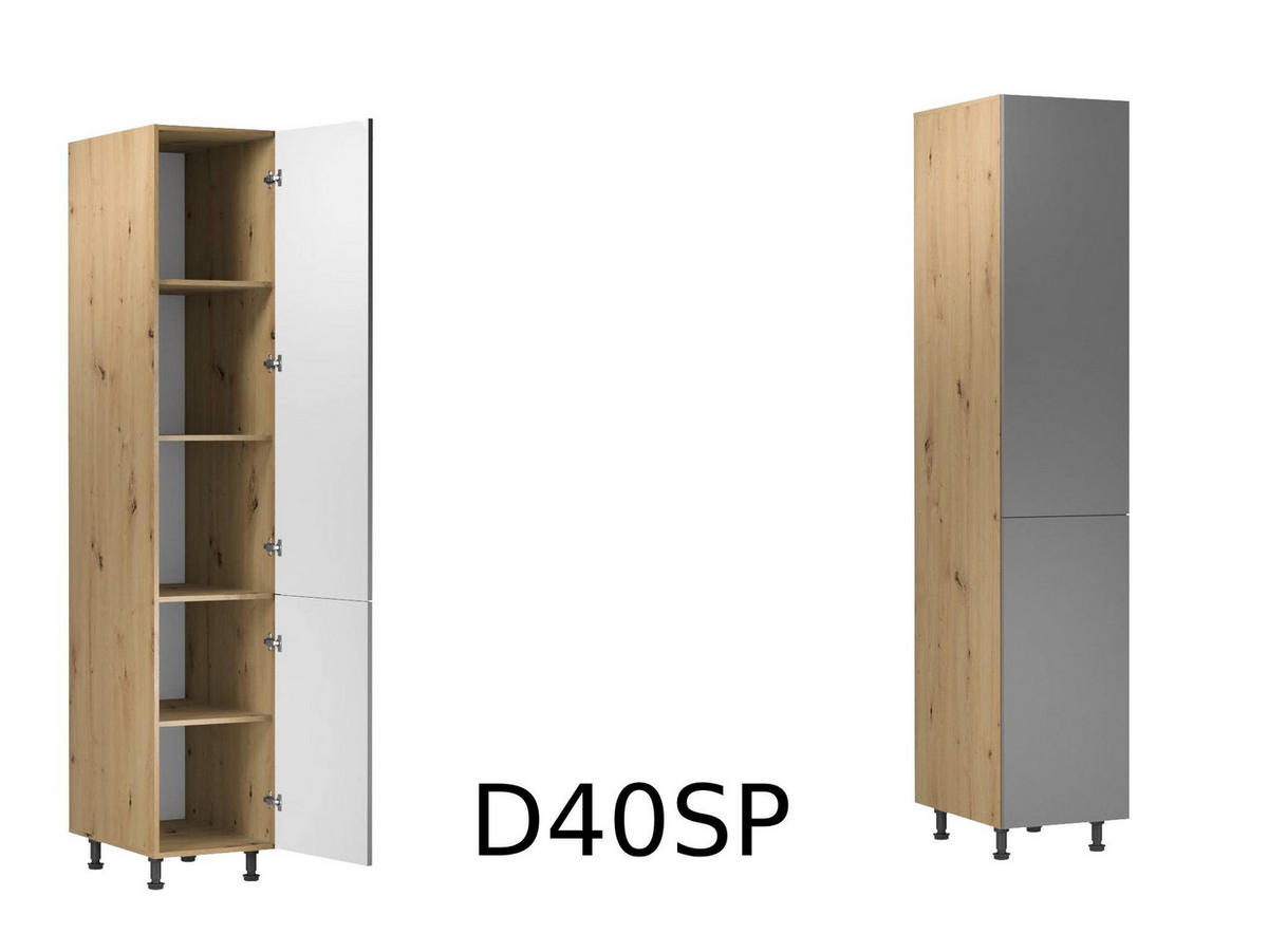 KÜCHENZEILE 340 - Langen KL1-M340 in Beige/Artisan Eiche - Beige/Schwarz, Holz (340/212/58cm)