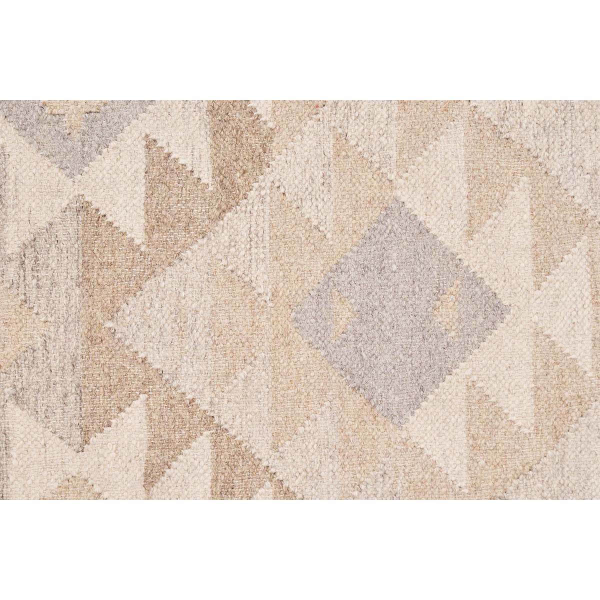 TEPPICH Berber Beige Geometrisch Wolle Baumwolle 160x230 MAKA“ - Beige, Textil (160/230cm) - Miliboo