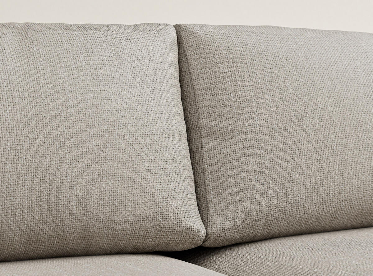 WOHNLANDSCHAFT MIT SCHLAFFUNKTION Numba Beige Webstoff - Beige/Schwarz, Holz/Holzwerkstoff (397/70/153cm) - Maison de Reve