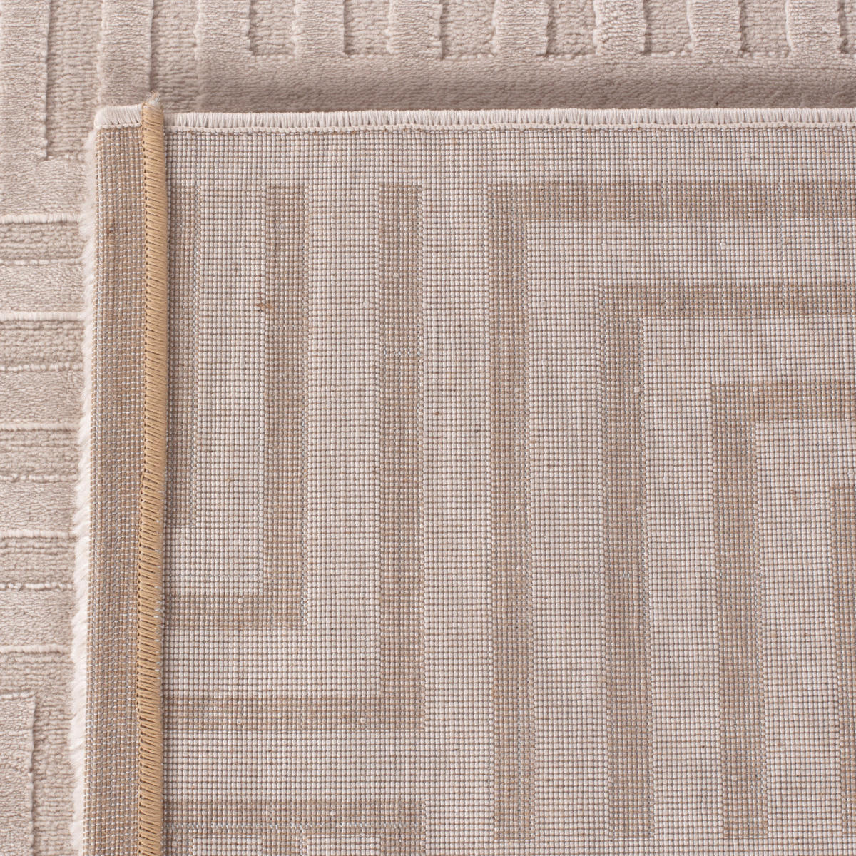TEPPICH Flur 3D-Effekt Pflegeleicht Waschbar Wohnzimmer OEKO-TEX Beige 140x200 cm Gekettelt – ILLER - Beige, Textil (140/200cm) - KADIMA DESIGN