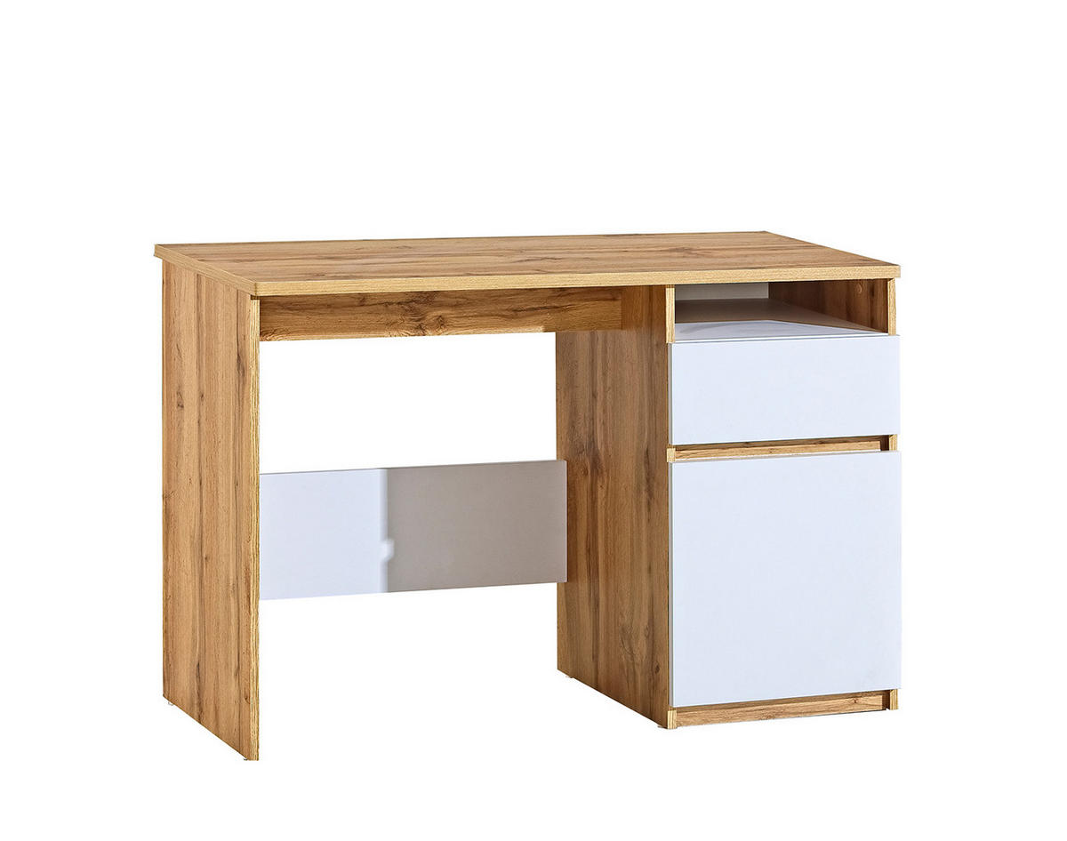 JUGENDZIMMER Arca in Weiß und Eiche Wotan 9 teilig Komplett Set - Weiß, Holzwerkstoff (120/200/80cm)