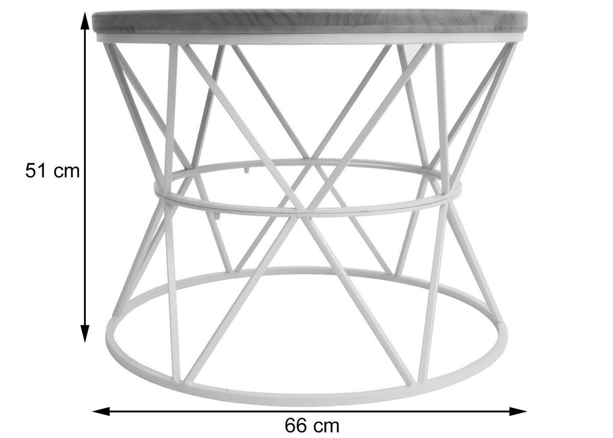 COUCHTISCH rund Weiß - Weiß, Holz (66/66/51cm) - MCW