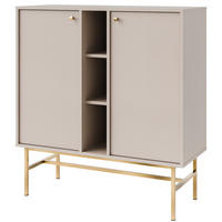 KOMMODE FLOREN, Creme/Gold - Creme, Holzwerkstoff/Metall (100.2/107.5/40.8cm) - KONSIMO®