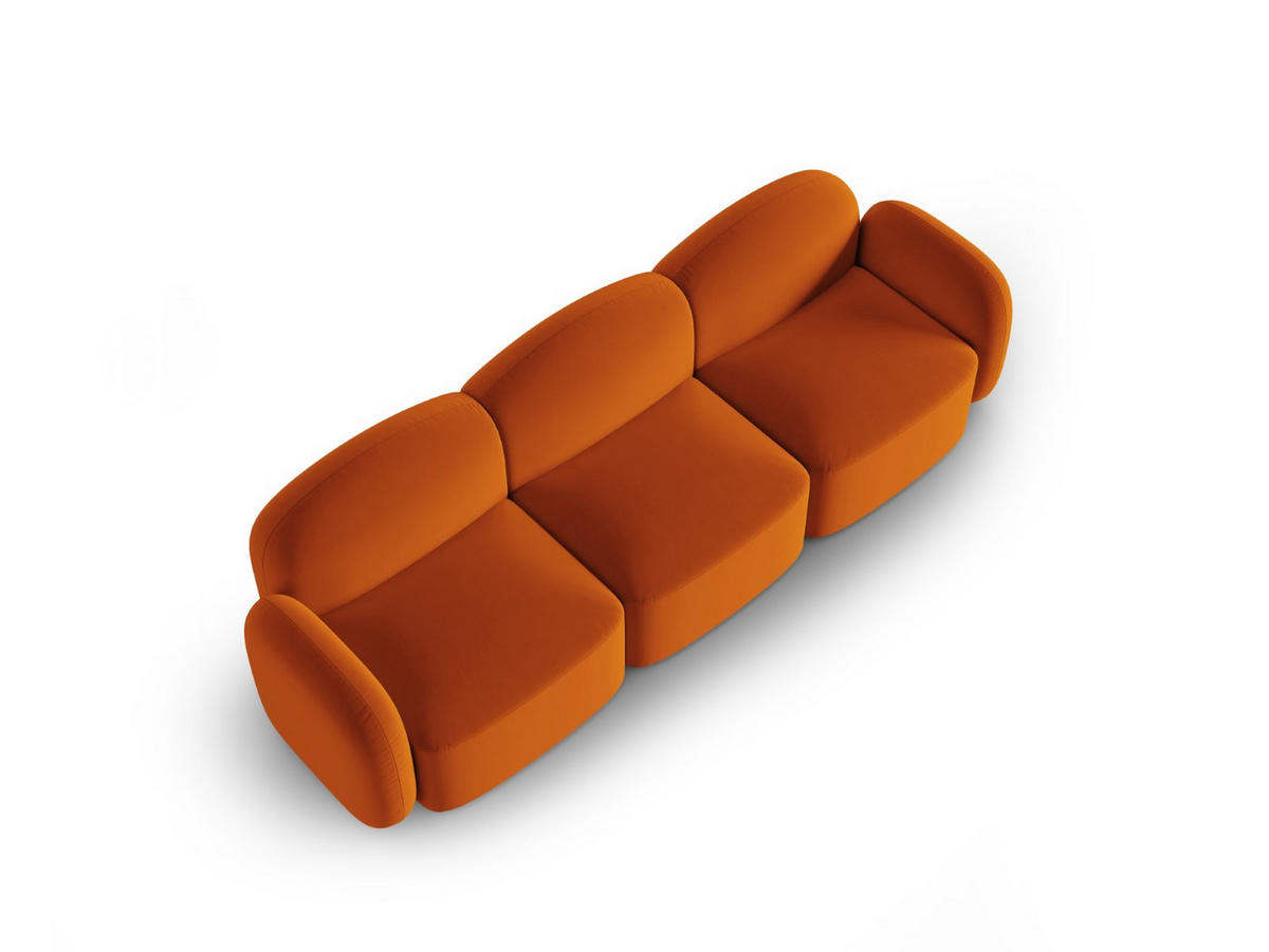 SOFA Blair aus Samt terrakotta 3 Sitzplätze - Terra cotta, Textil (87/80/272cm) - Micadoni