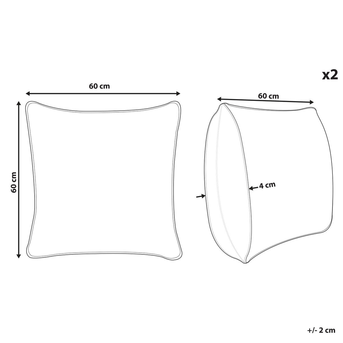 Dekokissen 2er-Set Beige 60/60 cm Leuzea - Beige, Textil (60/60cm) - Beliani