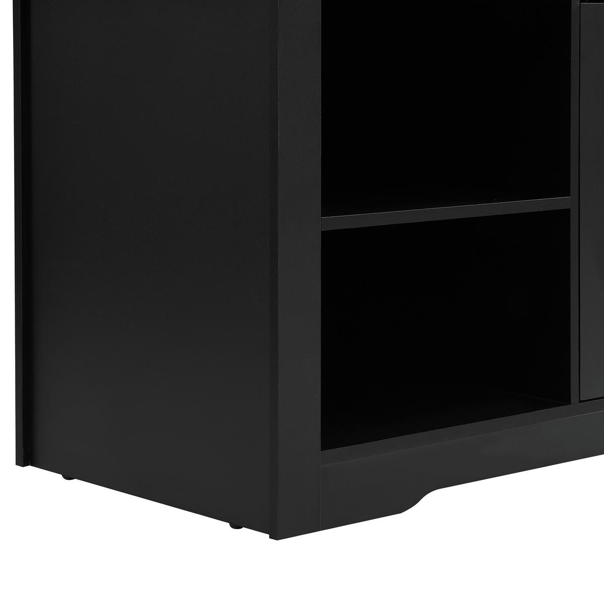 GARDEROBENSCHRANK mit Schuhregal 150 x 40 x 195 cm MDF Schwarz - Schwarz, Holzwerkstoff (40/195/150cm) - Beauniv