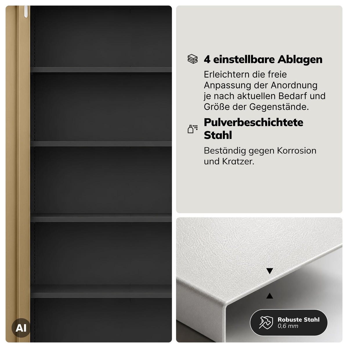 BÜROSCHRANK mit Zahlenschloss DANIEL 185x90x40 cm - Anthrazit/Nussbaumfarben, Metall (90/185/40cm) - Jan Nowak