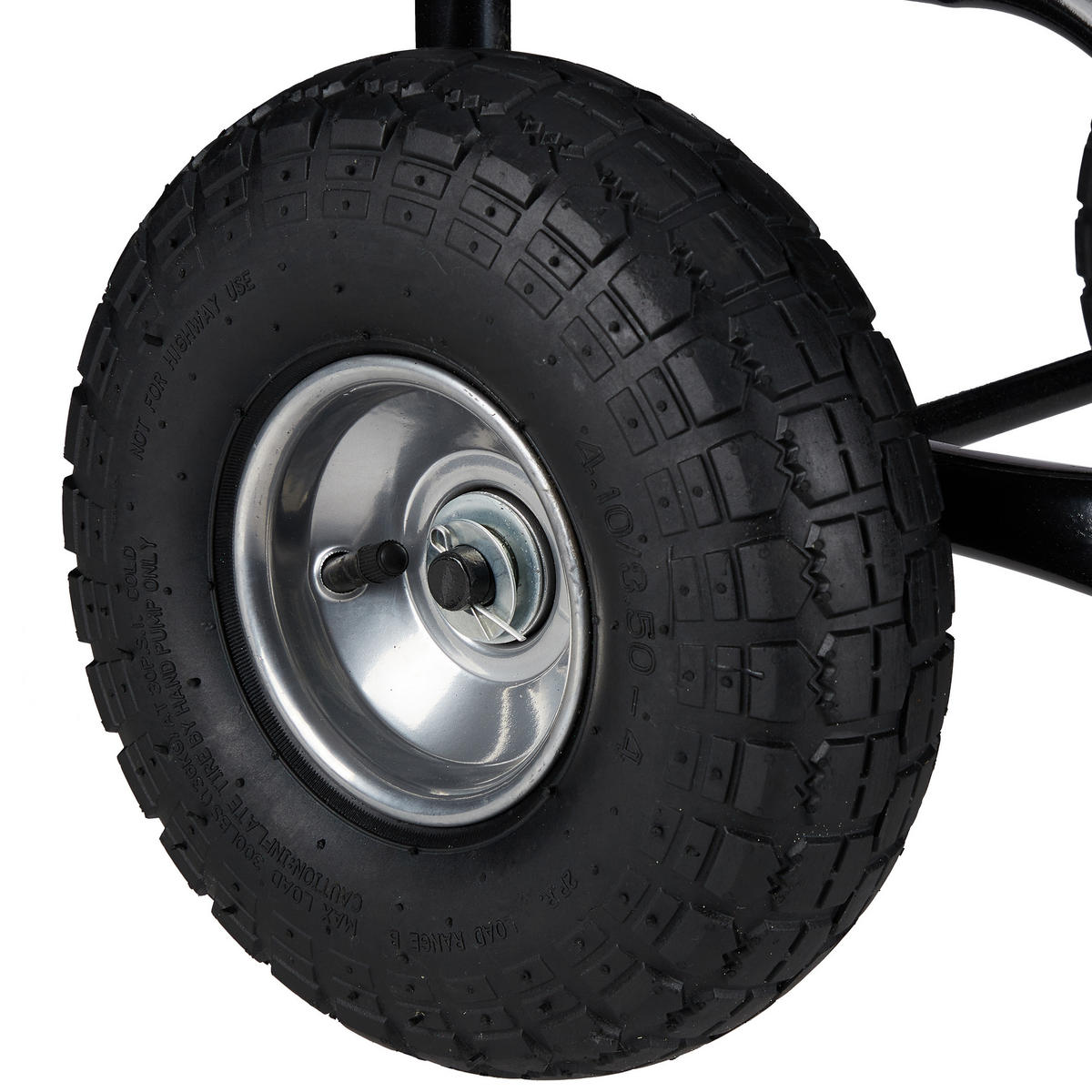 KAMINHOLZWAGEN - Schwarz, Kunststoff/Metall (53/107/69cm) - Relaxdays