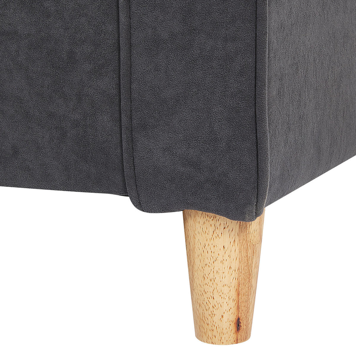3-SITZER-SOFA Samtstoff Dunkelgrau Ronneby - Dunkelgrau, Textil (190/88/78cm) - Beliani