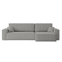 ECKSOFA Mit Schlaffunktion Und Bettkasten, Eckcouch BEST XL Stoff Quelle Grau Rechts - Schwarz/Grau, Holz/Kunststoff (142/142cm) - Kaiser Möbel