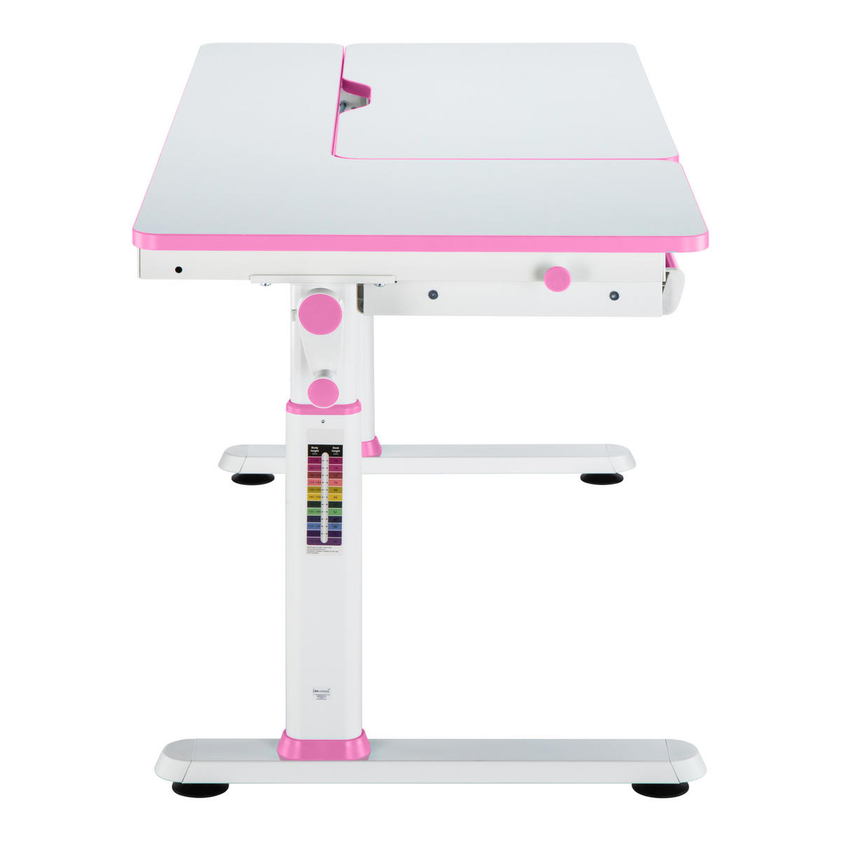 SCHÜLERSCHREIBTISCH Sauda - Pink/Weiß, Holzwerkstoff/Kunststoff (120/76/60cm) - [en.casa]