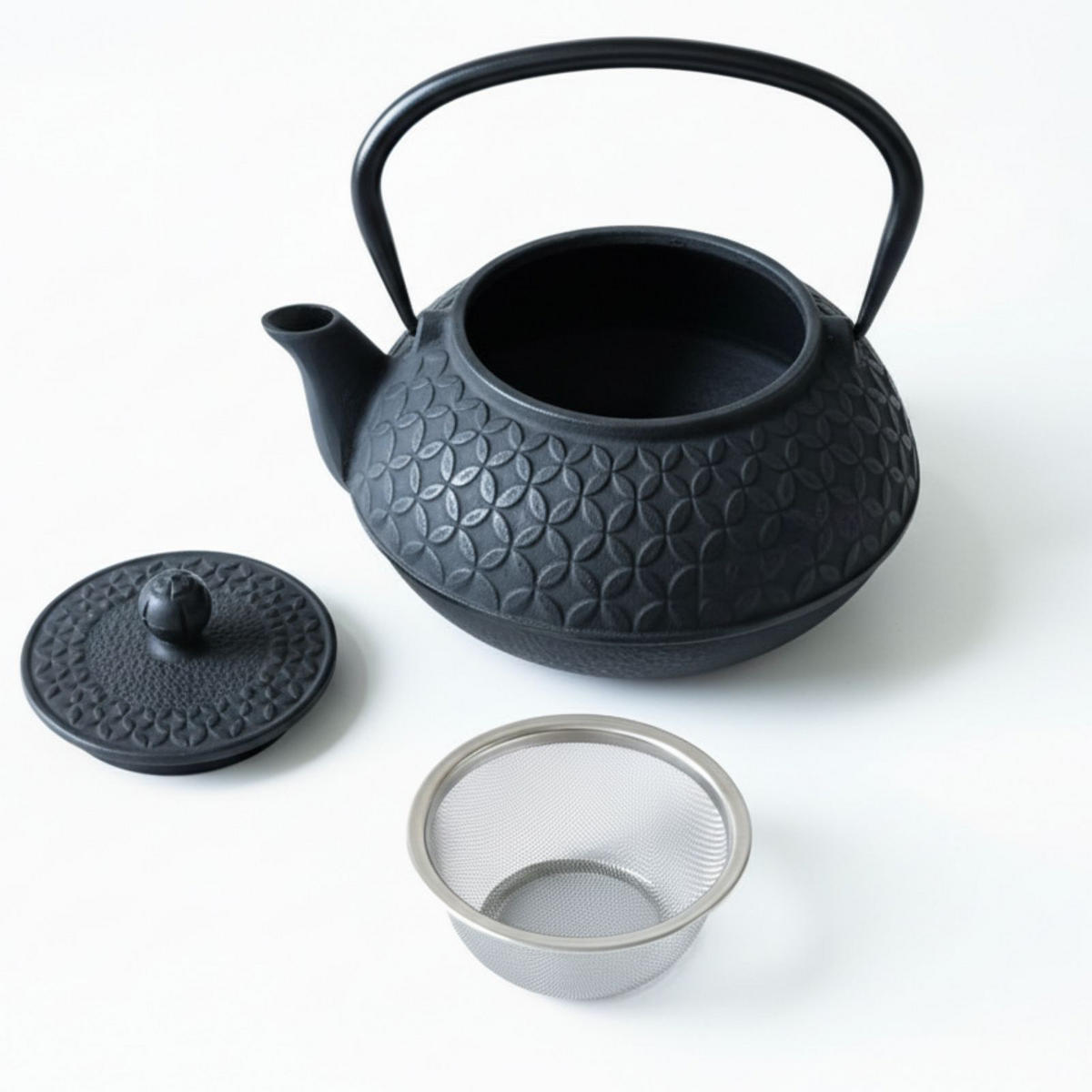 TEEKANNE Gusseisen Sabi 1000 ml - Schwarz, Metall (1L) - AROMELIO