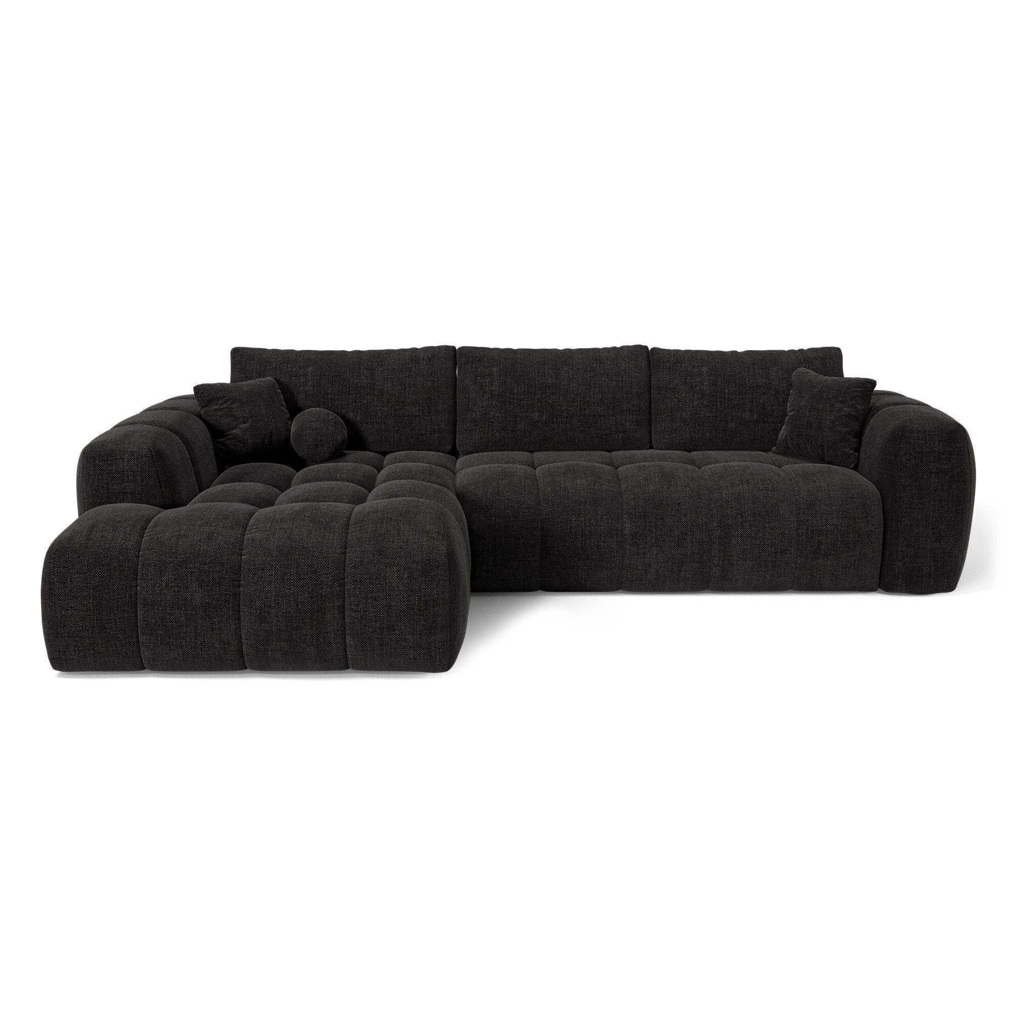 LINKSECK-SCHLAFSOFA mit Stauraum SKY Köpergewebe Dunkles Anthrazit 310cm - Dunkelgrau/Anthrazit, Textil (310/180cm) - Premium Interiors