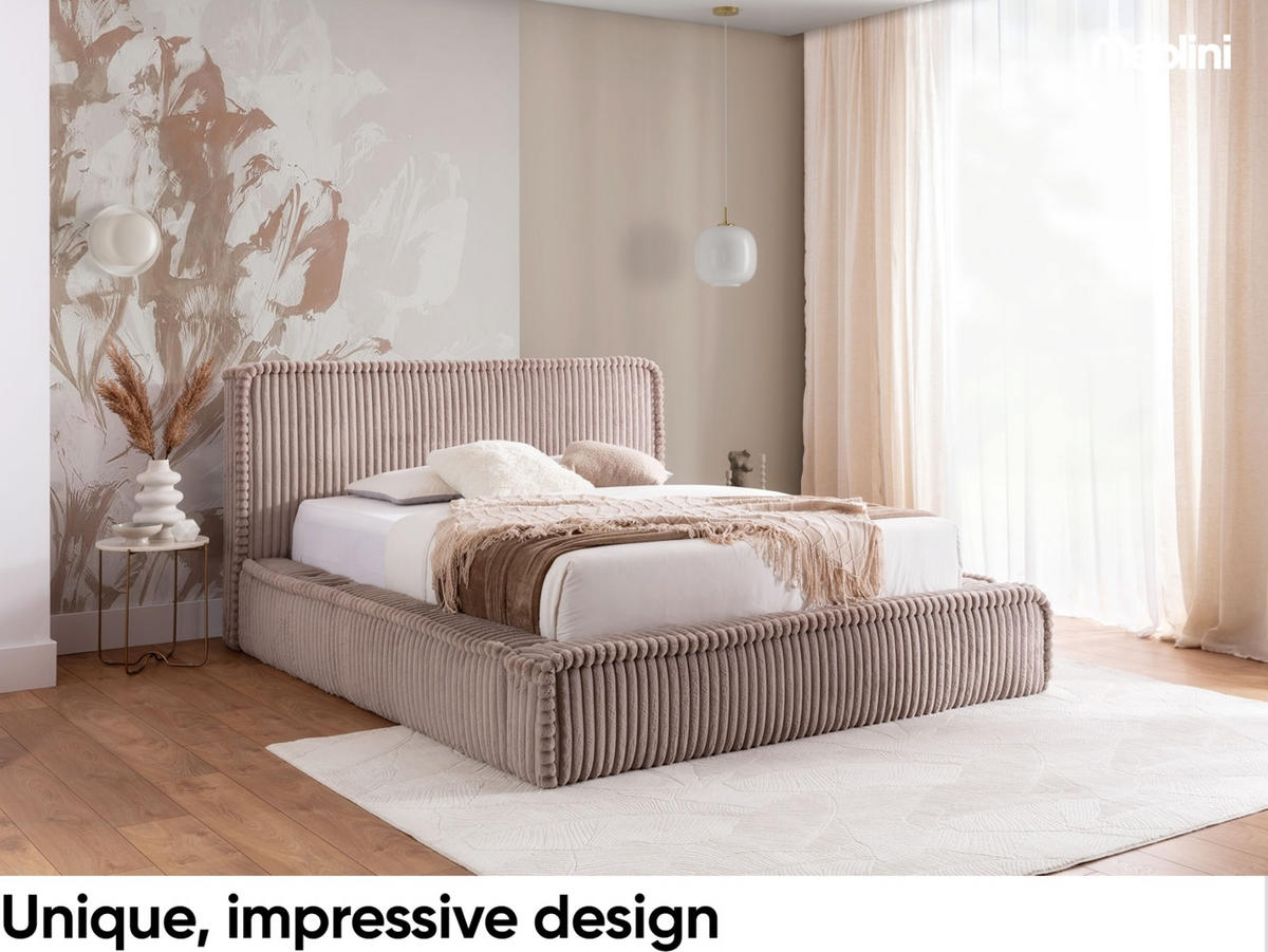 POLSTERBETT MESUT - Hellbraun, Textil (120/200cm) - Meblini