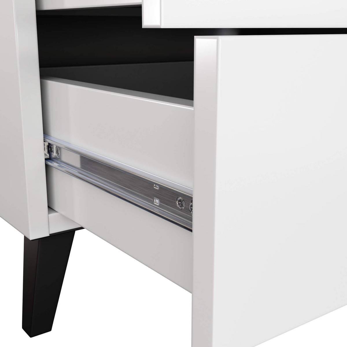 KOMMODE Weiß, Schwarz 89/60/37 - Schwarz/Weiß, Holzwerkstoff (60/89/37cm) - RAUMHIRSCH FURNITURE